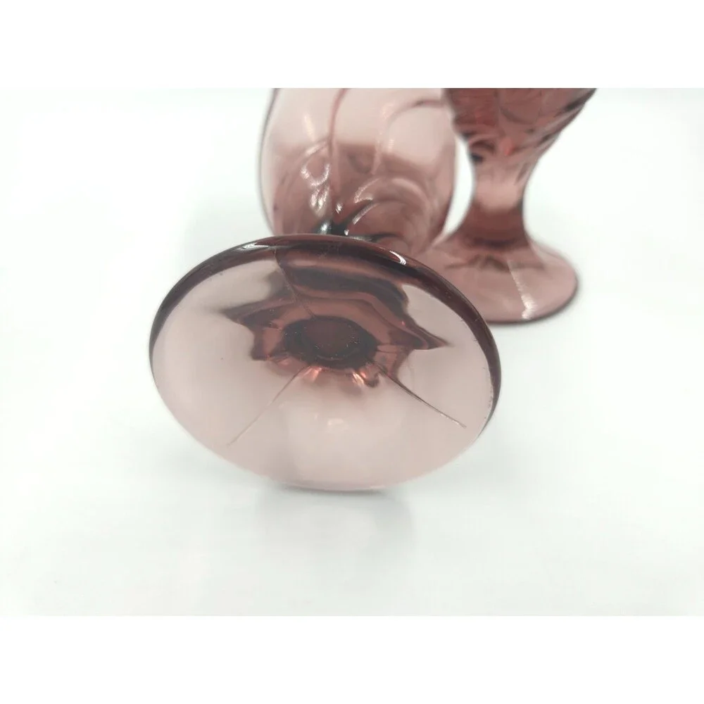 2 Noritake Crystal Sweet Swirl Pattern Lilac Plum Iced Tea Goblet 7 3/8